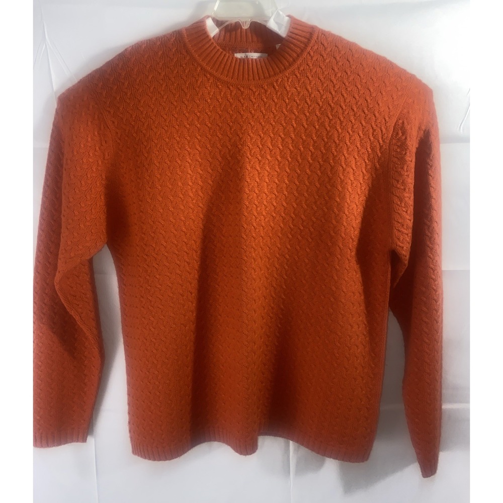 Alex Cannon Cable Knit Sweater Orange XXL Wool Blend - Picture 2 of 6